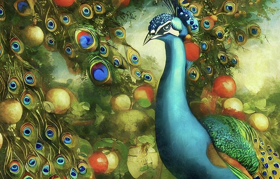 Peacock Paradise  Digital Art by Ally White