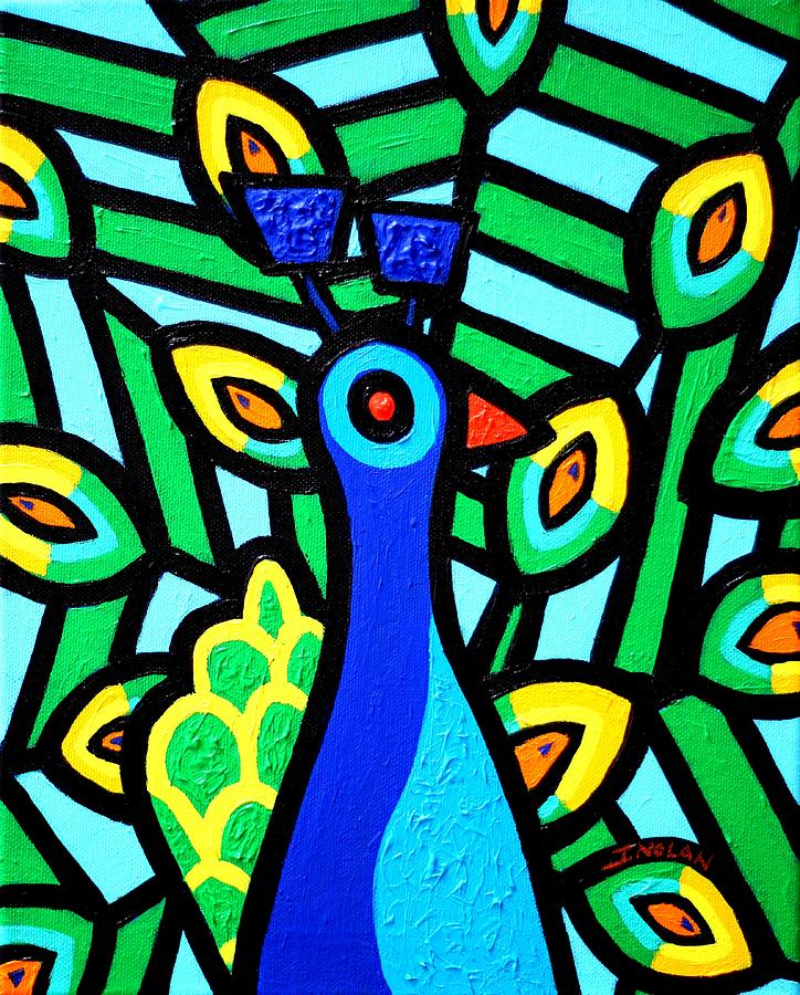 Peacock Portrait Painting by John  Nolan