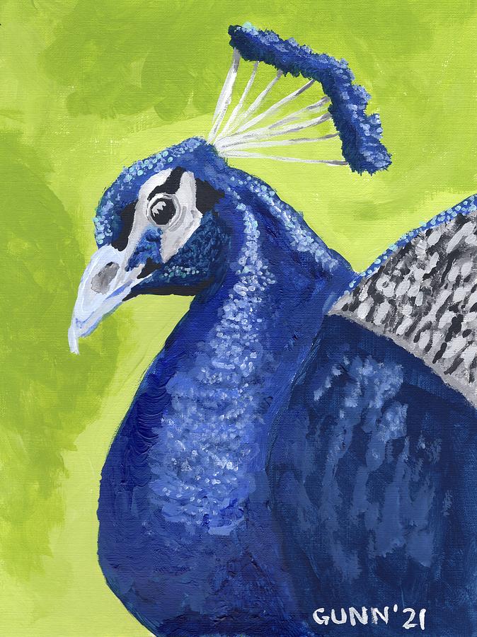 Peacock Portrait Painting by Katrina Gunn