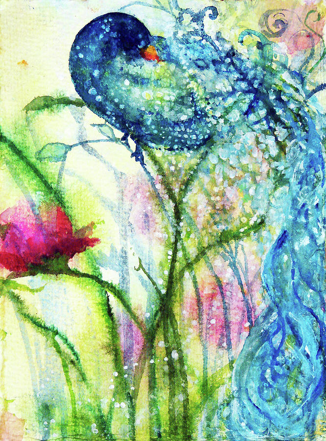 Peacock Ranunculus Sing Painting by Ashleigh Dyan Bayer