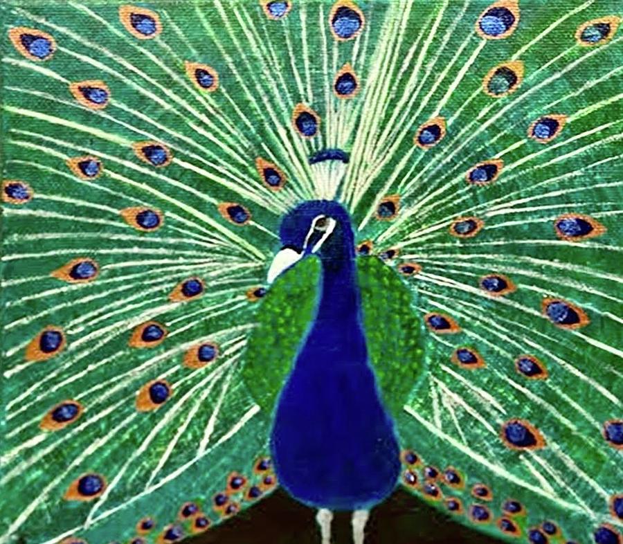 Peacock Painting by Sue Gurland