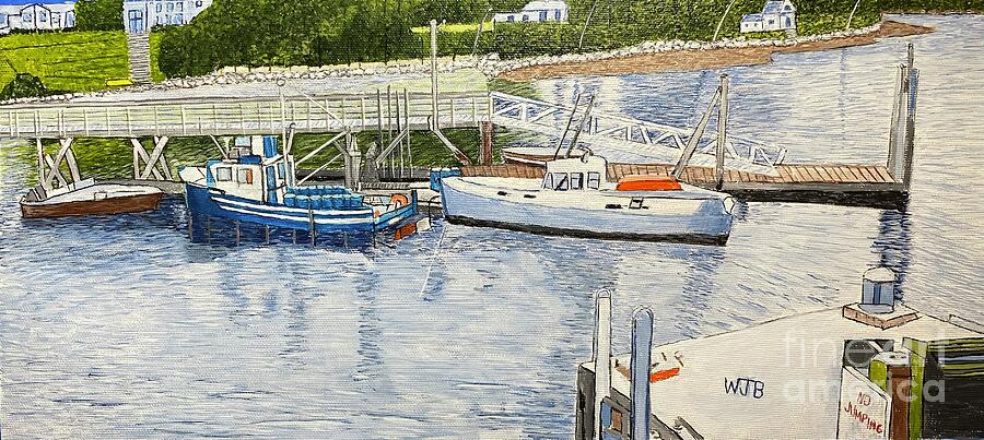 Boat Painting - Peaks Island Maine by William Bowers