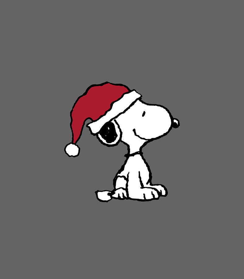 Peanuts Holiday Santa Hat Snoopy Digital Muir Minnah - Pixels