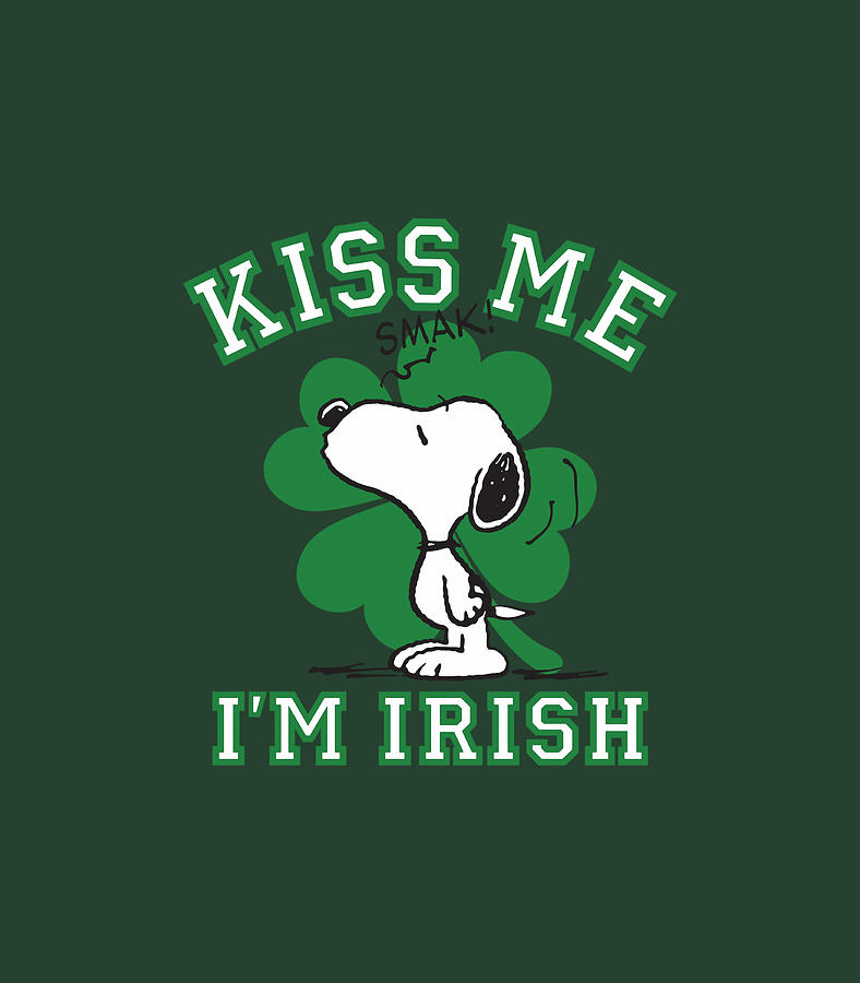 Peanuts Snoopy Kiss Me Im Irish Clover Digital Art By Ruaire Isobe