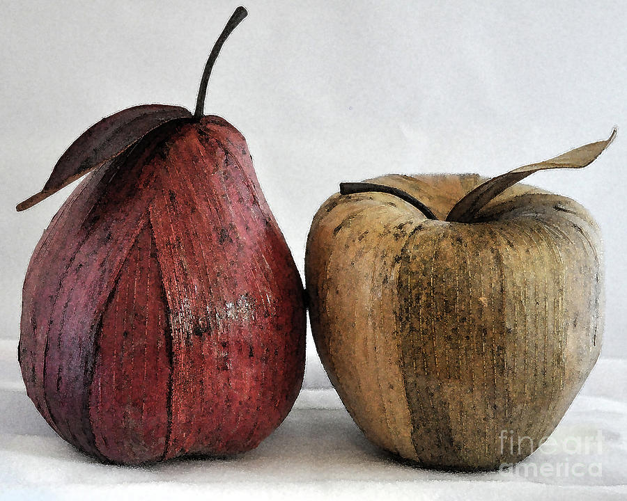 Pear And Apple Digital Art by Kirt Tisdale
