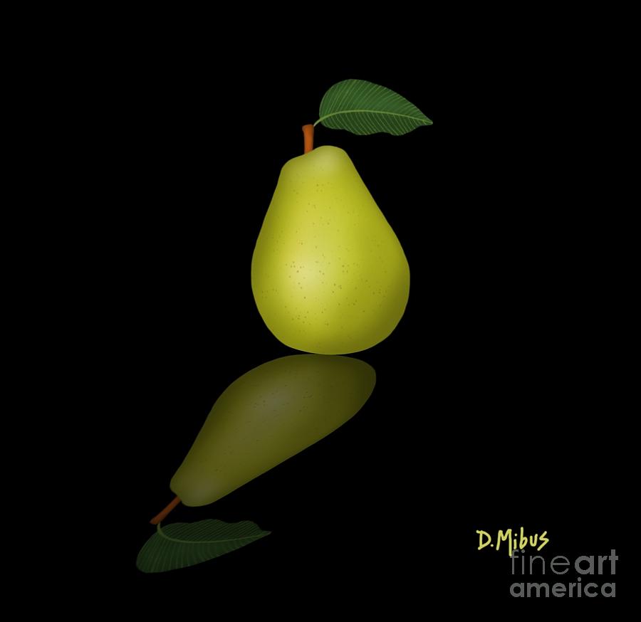 Pear Reflection Digital Art by Donna Mibus