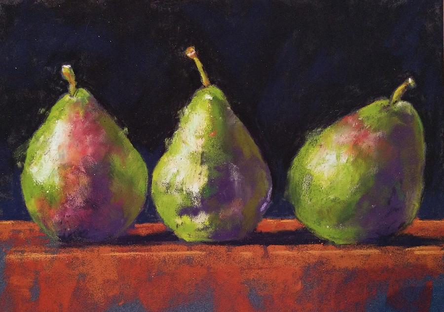 Pear Trio Pastel by Kristie Blanchard - Fine Art America