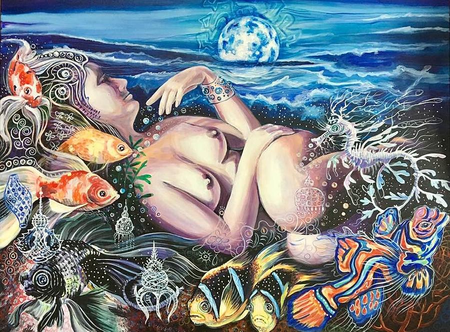 PEARL and SEA DRAGON Painting by Yelena Tylkina