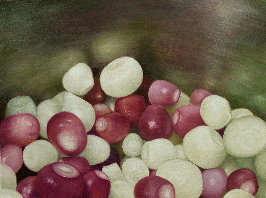 Pearl Onions In A Pot Painting by Hone Williams