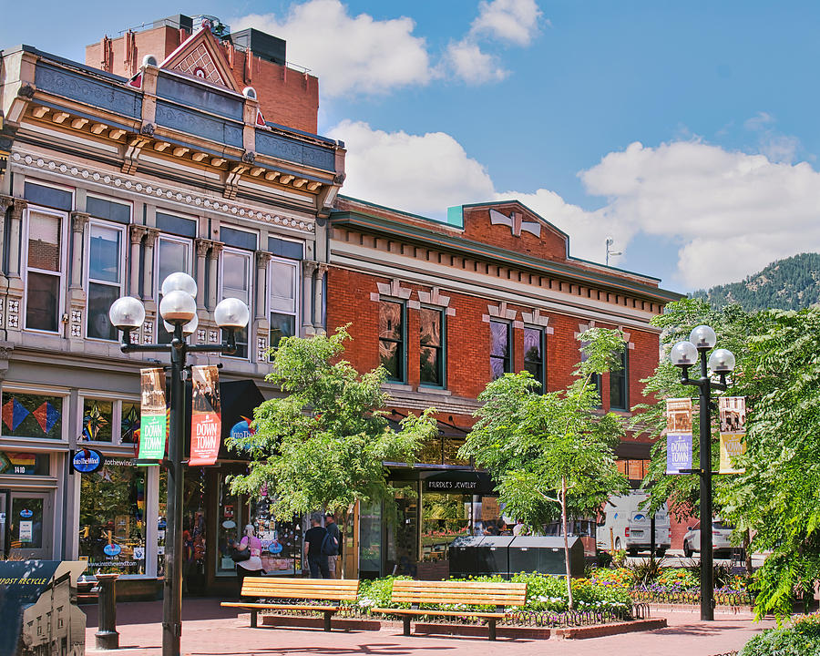 Pearl Street Scene In Summer Boulder Colorado Photograph Photograph By ...