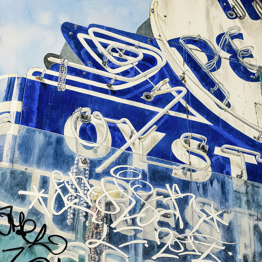 Pearls and Graffiti Painting by Lisa Tennant