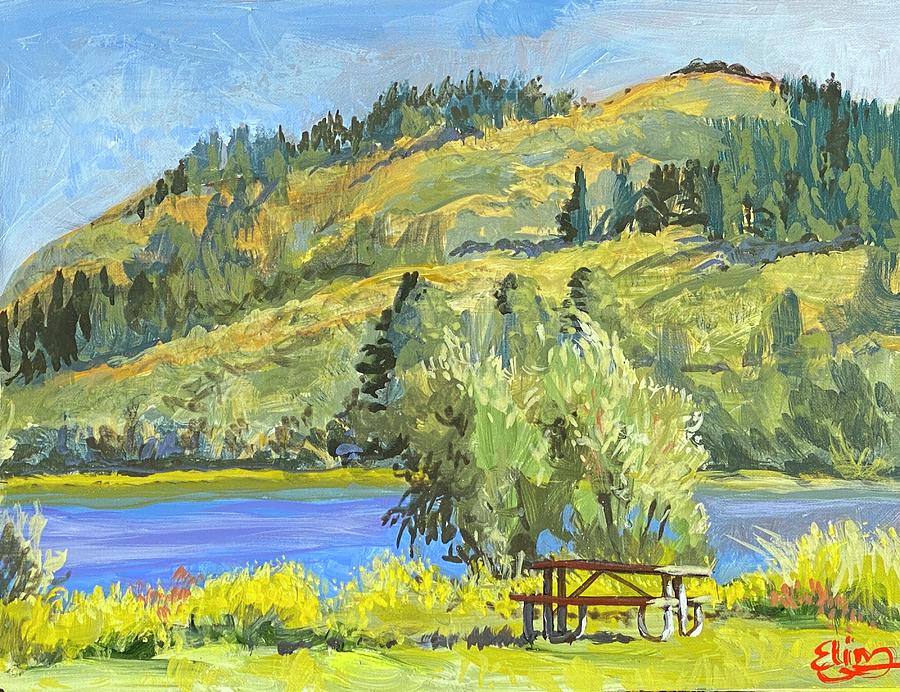 Pearrygin Lake State Park Campground Painting by Elin Thomas - Pixels Merch