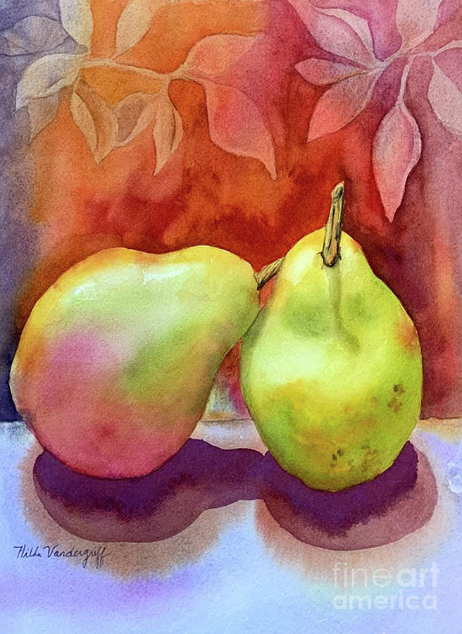 Pears Painting by Hilda Vandergriff