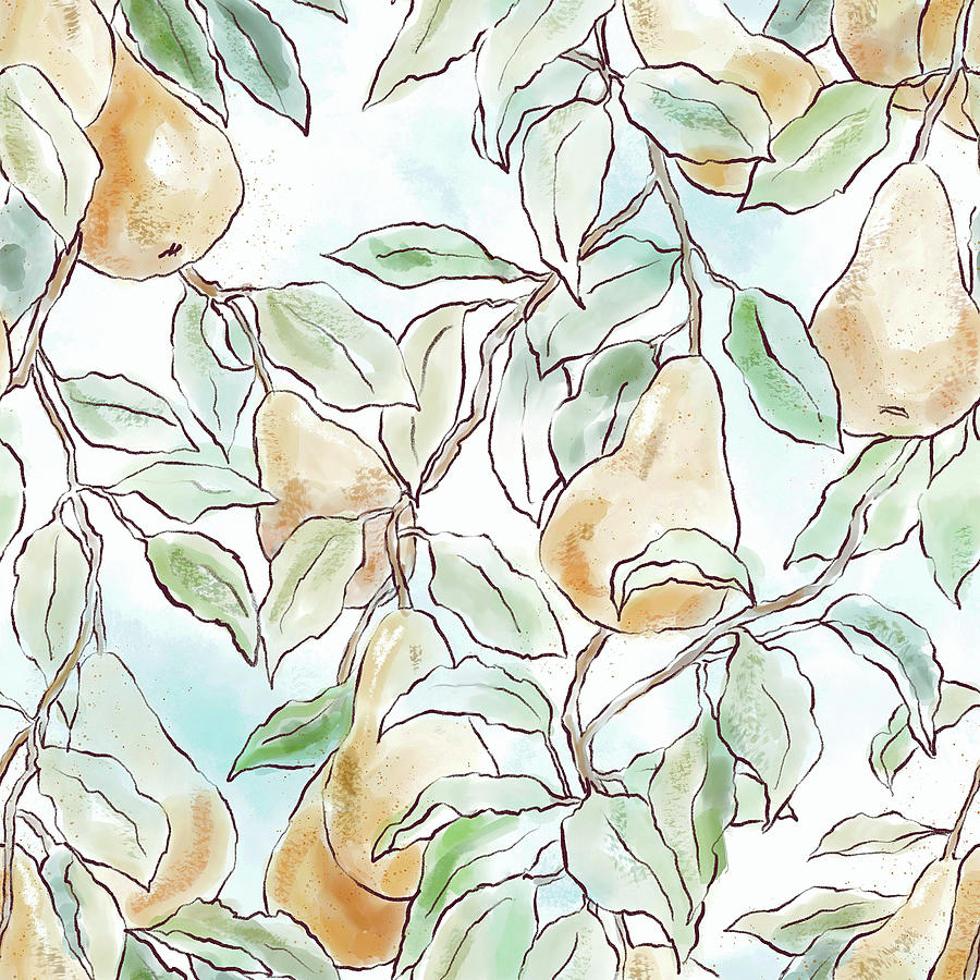 Pear Painting - Pears in a Pear Tree by Toni Grote