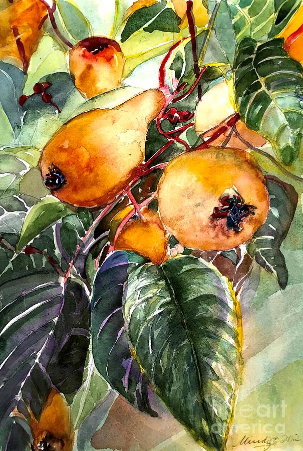 Pears in a Tree Painting by Mindy Newman