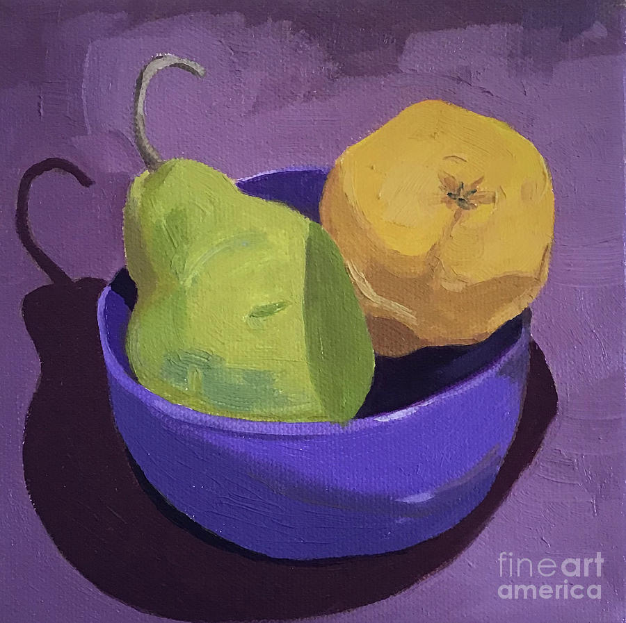 Pears in Purple Painting by Anne Marie Brown