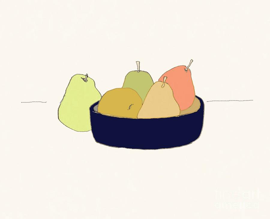 Pears in the bowl Drawing by Vesna Antic
