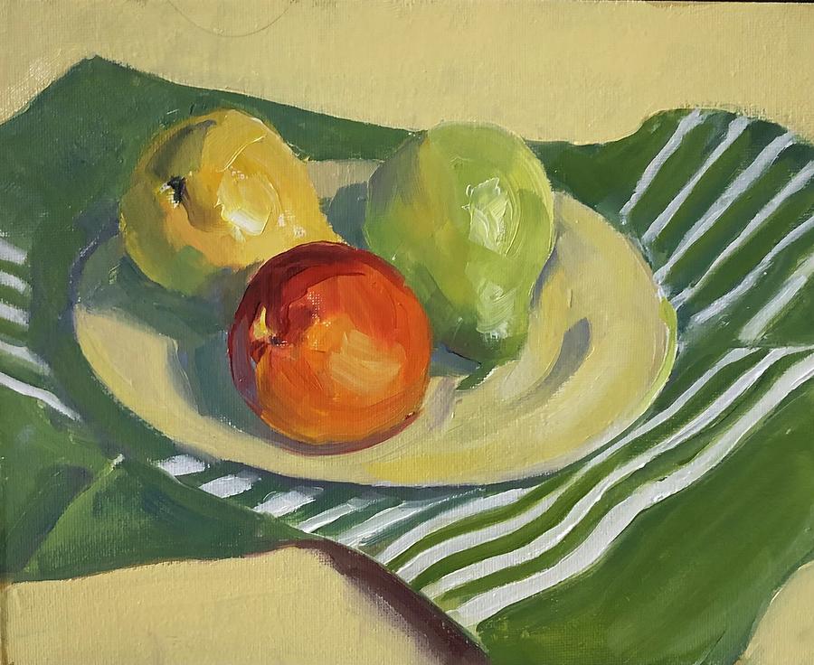 Pears recline in sun Painting by Nadene Kranz