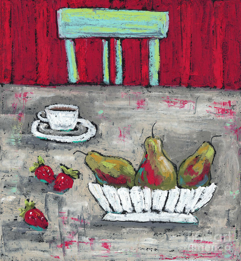 Pears Strawberries and Tea Pastel by Jill Battaglia