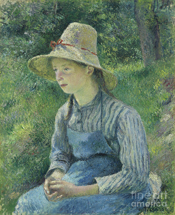 Peasant Girl With A Straw Hat Painting