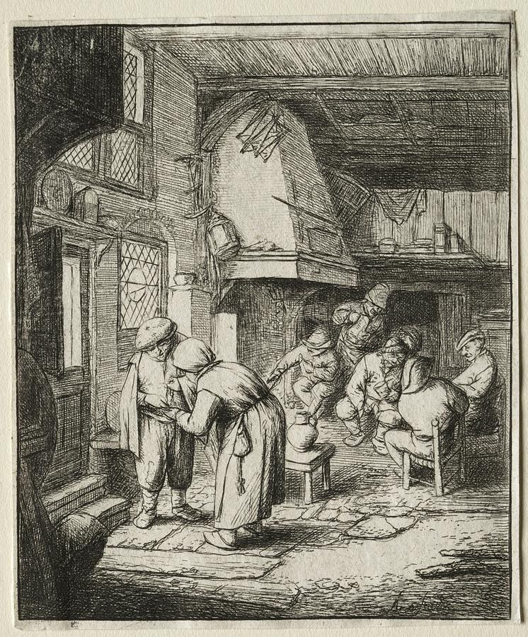 Peasant Settling His Debt C. 1647 53 Adriaen Van Ostade Painting