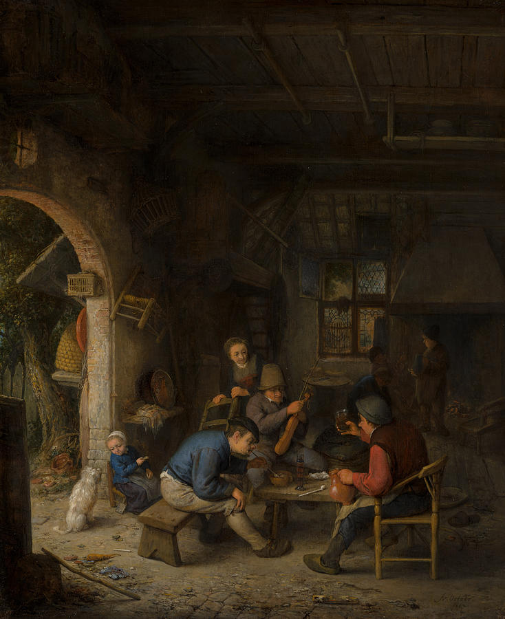 Peasants at an Inn Painting by Adriaen van Ostade