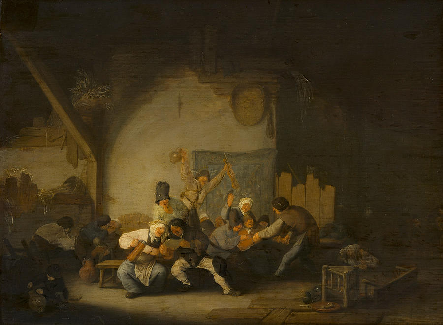 Peasants Making Merry Painting by Adriaen van Ostade