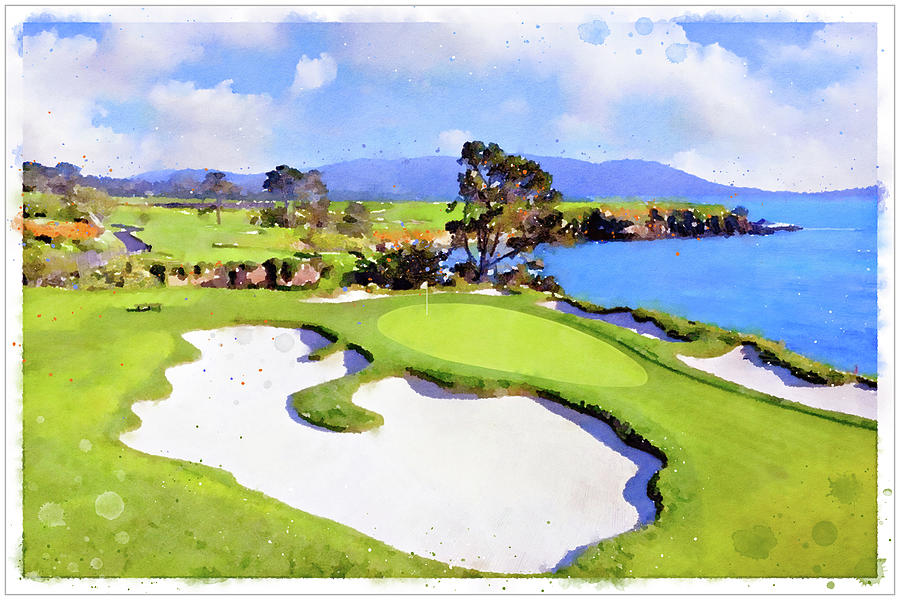 Pebble Beach #4 Painting By Kirk Design Studio - Fine Art America