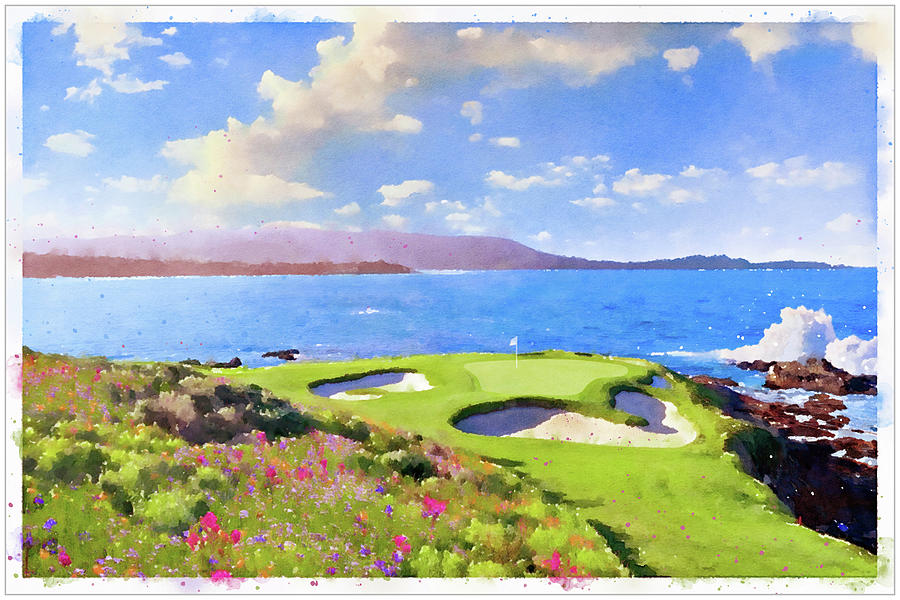 Pebble Beach #7 Painting by Kirk Design Studio | Fine Art America