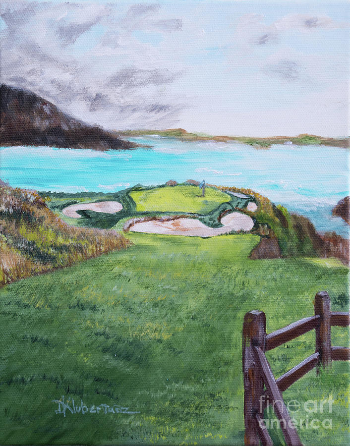 Pebble Beach Golf Course 7th Hole Painting by Deborah Klubertanz