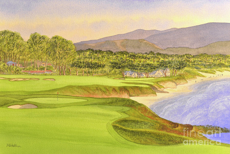 Pebble Beach Golf Course Holes 9 And 10 Painting