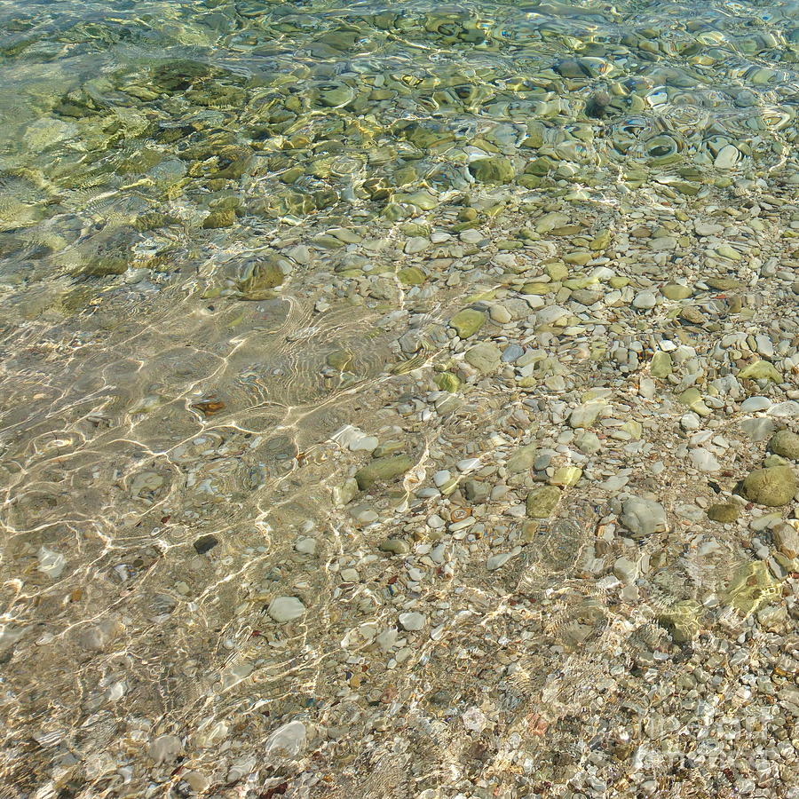 Pebbles through the shallows, Lefkada, cropped Photograph by Paul ...