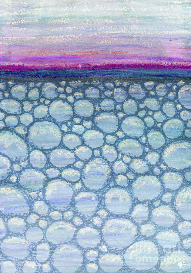 Pebblescape 1 Blue  Painting by Amy E Fraser