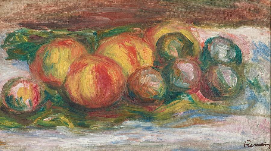 Peches et prune Drawing by Pierre Auguste Renoir French - Fine Art America