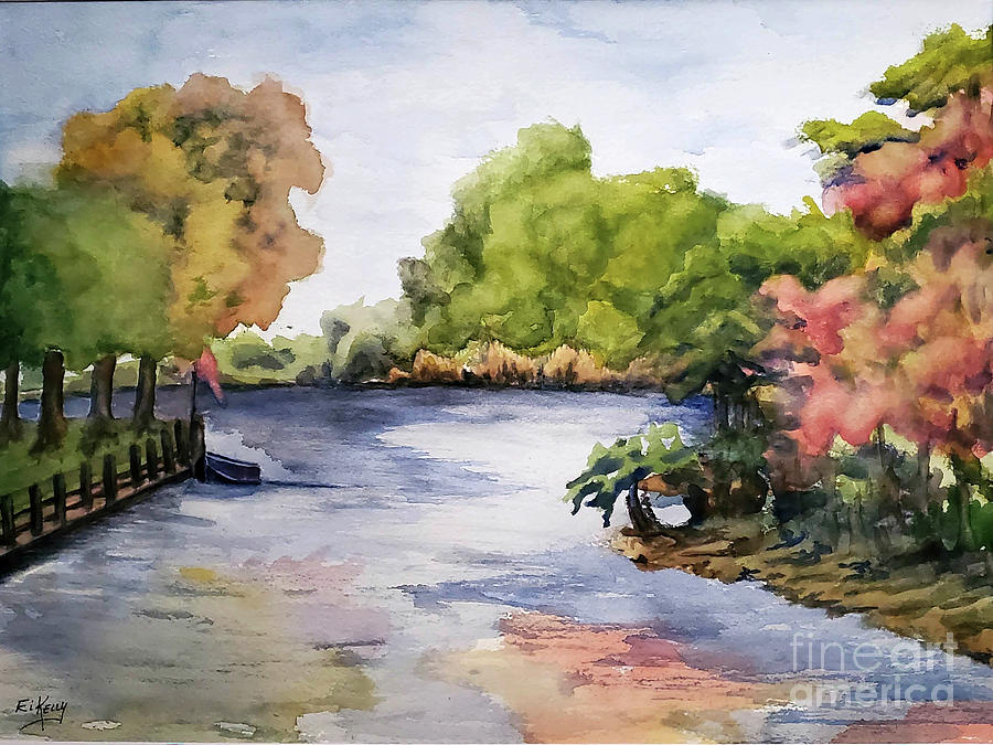 Peconic River at EEA Painting by Eileen Kelly