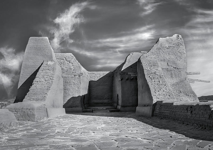 Pecos Ruins Black and White Photograph by Rebecca Herranen