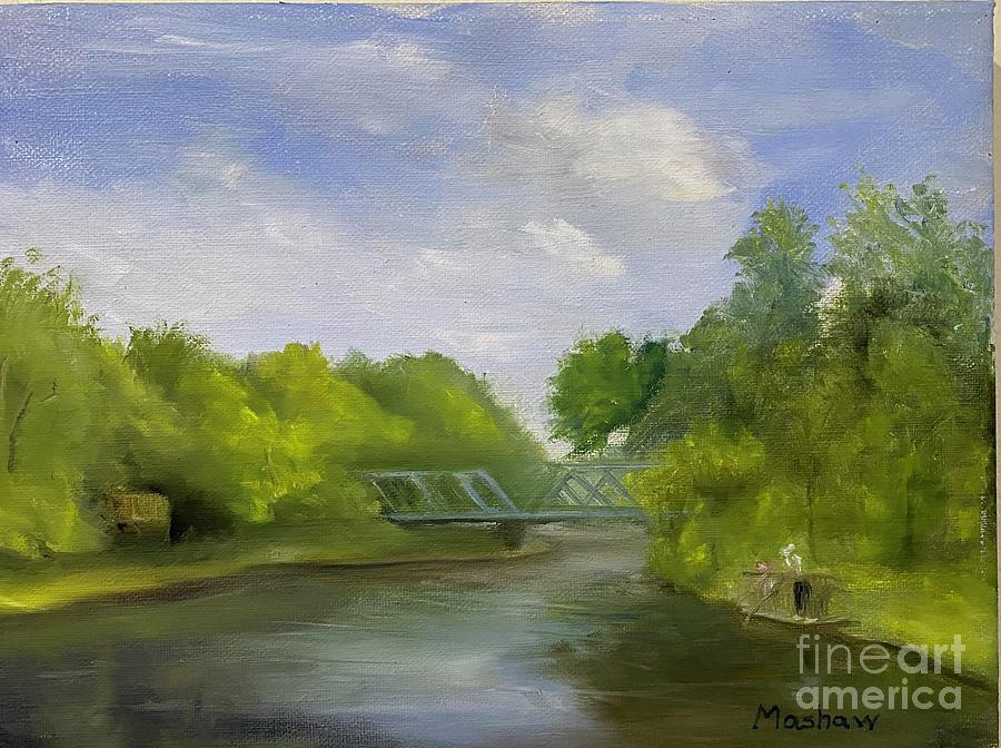 Peddie Lake Bridge Painting by Sheila Mashaw