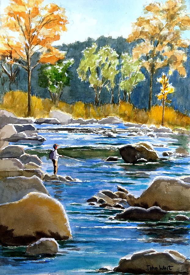 Pedernales River Painting by John West