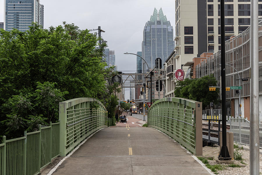 Pedestrian Bridge in Downtown Austin TX Photograph by John McGraw