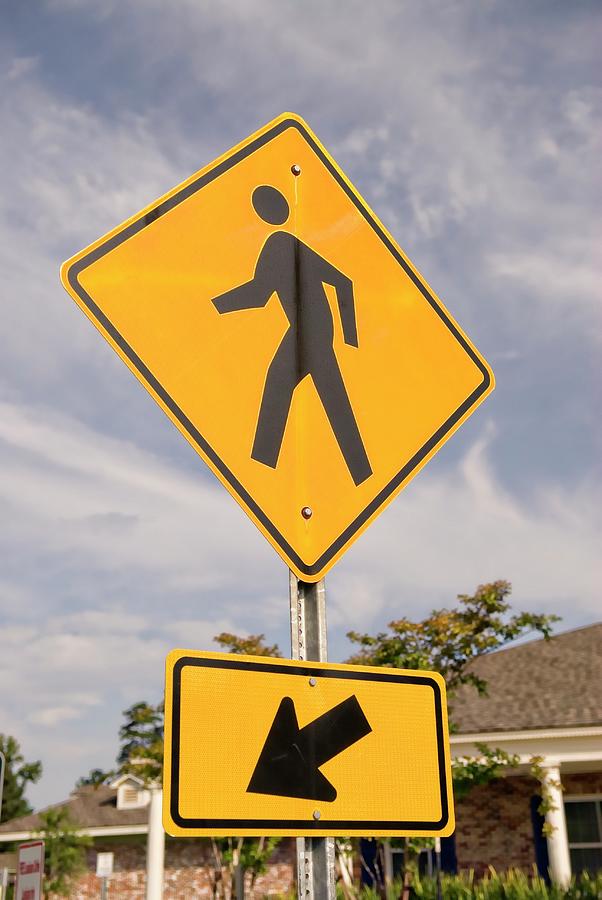 Pedestrian Crosswalk Sign Photograph by Bob Pardue