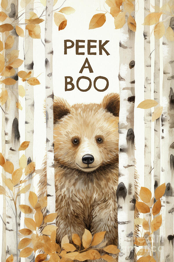Peek A Boo Bear Painting