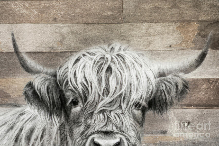 Peek A Boo Rustic Cow Painting by Tina LeCour Peek A Boo Rustic Cow Painting by Tina LeCour