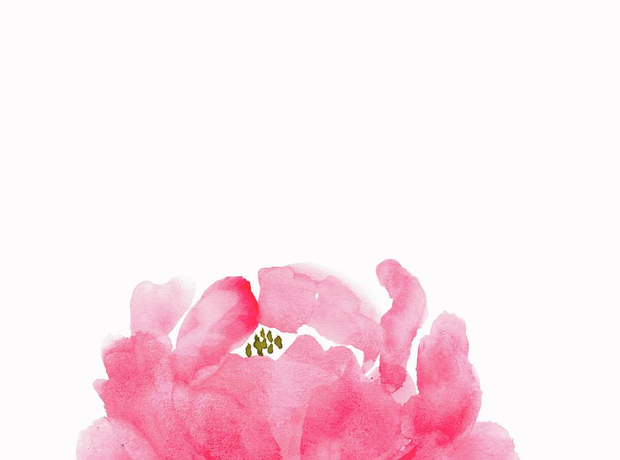 Peeking Peony 2 Painting by AList Art Gallery Peeking Peony 2 Painting by AList Art Gallery