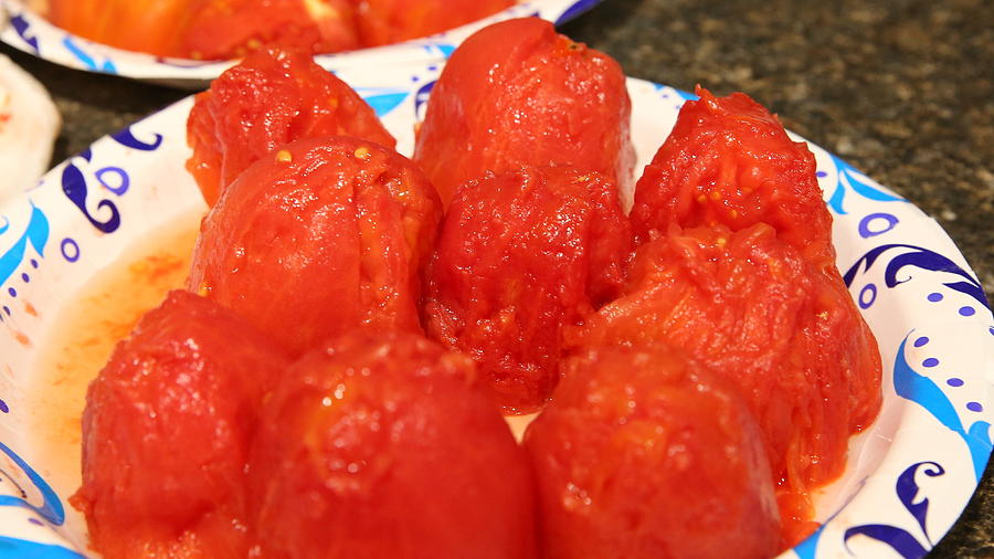 Peeled Tomatoes Photograph by Mark Salamon