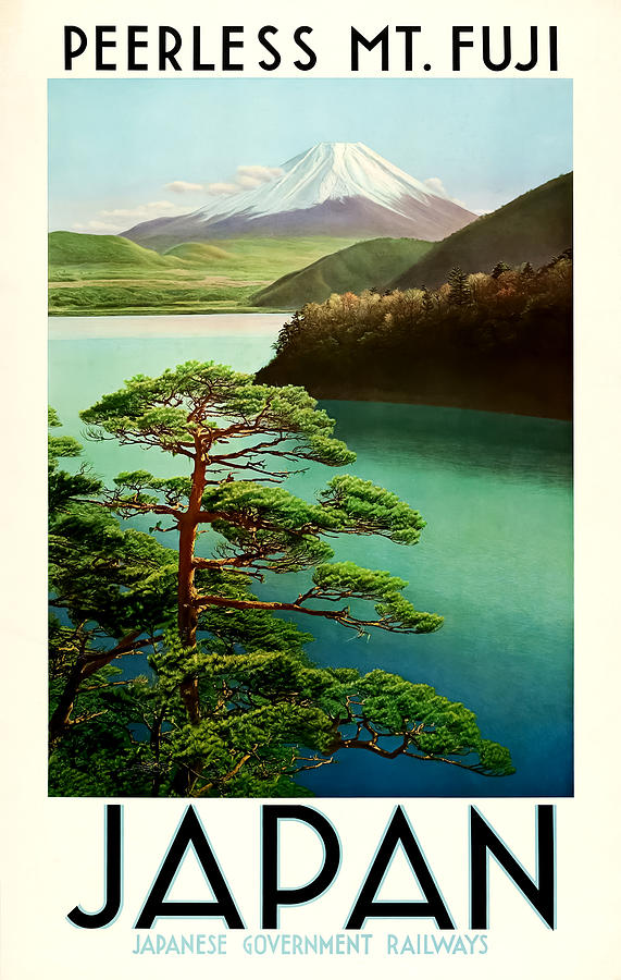 Nature Drawing - Peerless Mt Fuji by Japanese Government Railways