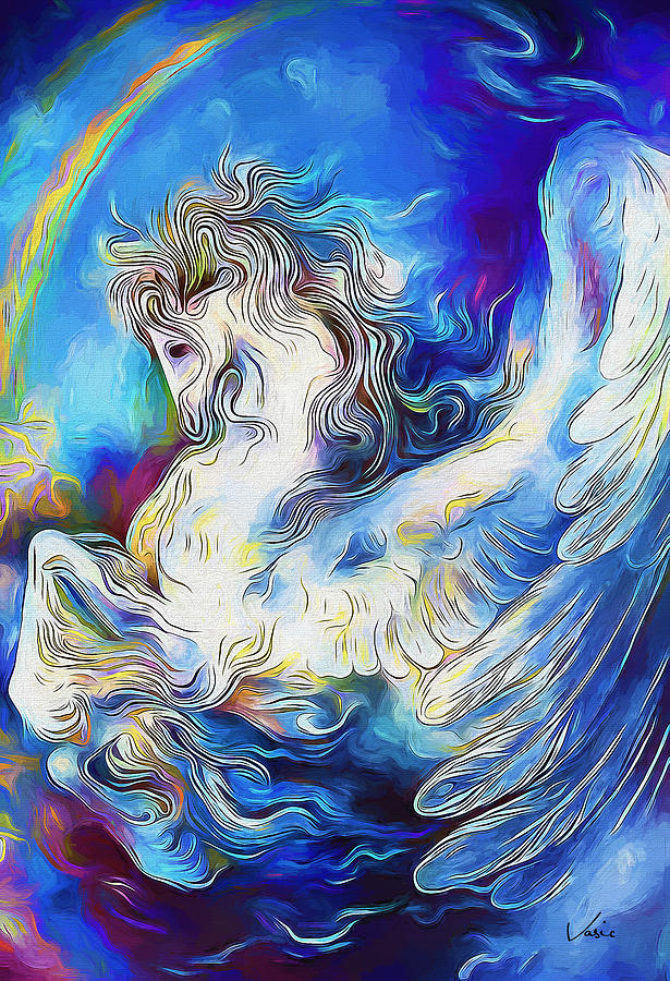 Pegasus fly Painting by Nenad Vasic