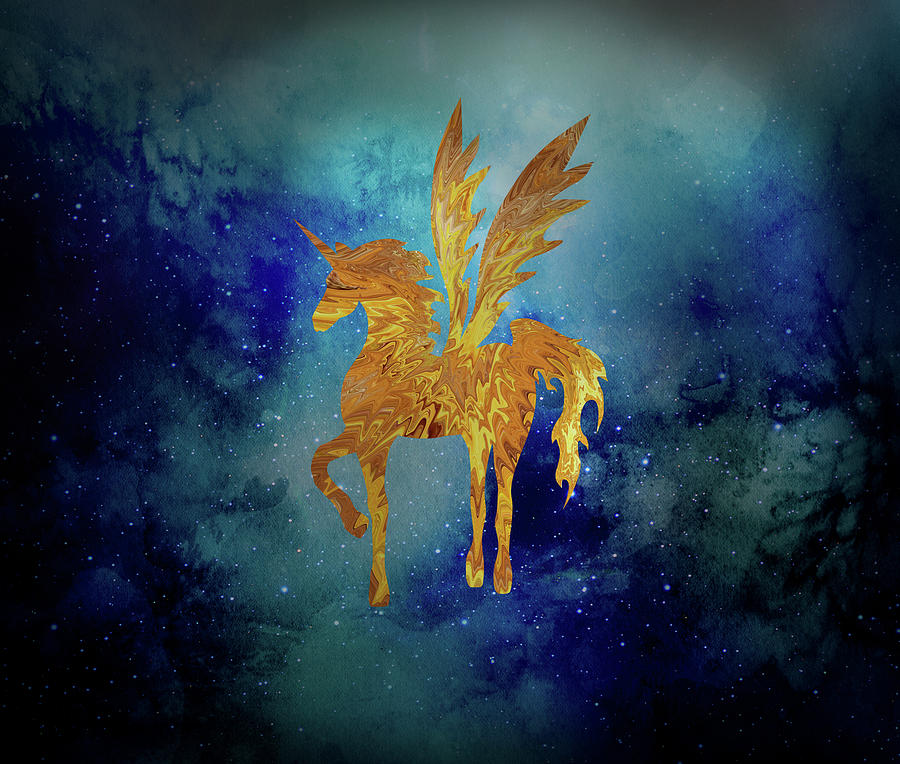 Pegasus in Space Digital Art by Sambel Pedes