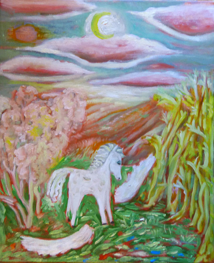 Pegasus without wings Painting by Elzbieta Goszczycka