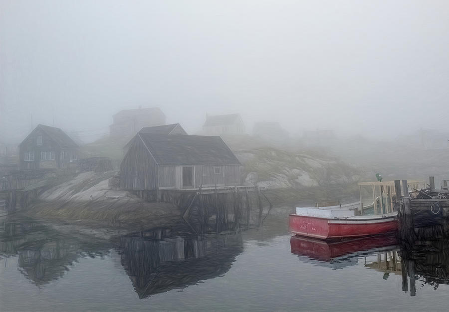 Peggys Cove in Fog 2 Photograph by Tracy Munson