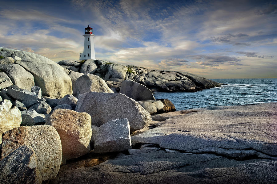 Peggys Cove Lighthouse in Nova Scotia, Canada Photograph by Randall Nyhof